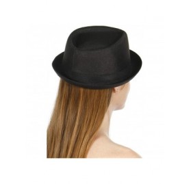Bucket Hats Straw Bucket Fedora Beach Sun Hats for Women- Sun Protection Panama- Unisex - Sleek Black - CB18ER8X3LU $10.16