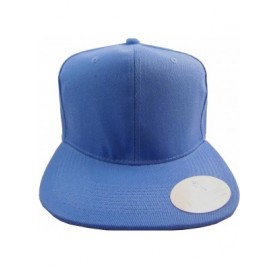 Baseball Caps Premium Plain Solid Flat Bill Snapback Hat - Adult Sized Baseball Cap - Light Blue - CN11KV7QYA3 $11.94