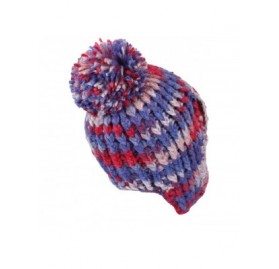 Skullies & Beanies Crochet Thick Cable Knit Beanie Hat Pom Earflaps Cap BZ70013 - Blue - CY18KIMDRSE $19.59