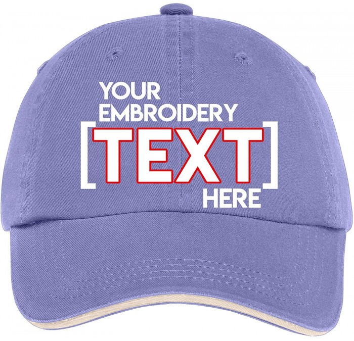 Baseball Caps Custom Embroidered Ladies Hat - ADD Text - Personalized Monogrammed Cap --Blue Iris/ Stone - CD18DXHHYMQ $13.93