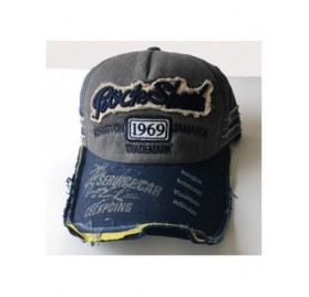 Baseball Caps Vintage Distressed Washed Cotton Jeans Curved Brim Golf Trucker Baseball Cap Hat for Women and Men - Navygrey -...