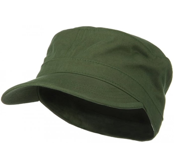 Baseball Caps Cotton Fitted Military Cap - Olive - CI11673K2U9 $22.42