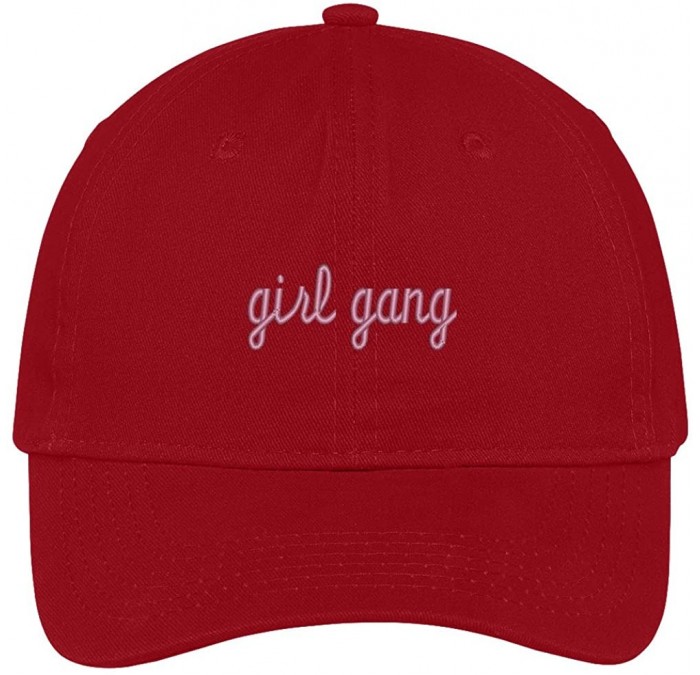Baseball Caps Girl Gang Embroidered Soft Low Profile Adjustable Cotton Cap - Red - CE12NSL8PGG $33.01