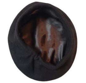 Berets Winter Hat for Women - Satin-Lined Wool Beret for Ladies - Black-roomy Style - C618YYKW2YT $14.91