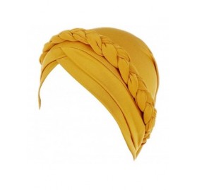 Skullies & Beanies Hijab Braid Silky Turban Hats for Women Cancer Chemo Beanies Cap Headwrap Headwear - Yellow - CL18R7WCW86 ...