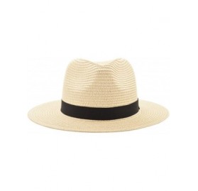 Fedoras Unisex Beach Straw Hat Jazz Sunshade Panama Trilby Fedora Hat Gangster Cap Straw hat Summer Best 2019 New - CO18QWCO8...