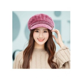 Berets Women Winter Warm Knit Hat Wool Snow Ski Beret Baggy Beanie Slouch Caps - Purple - CD18LU0I2N2 $10.26