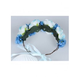 Headbands Adjustable Flower Headband Floral Garland Crown Halo Headpiece Boho with Ribbon Wedding Festival Party - 1 - CE125P...