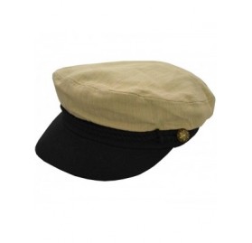 Newsboy Caps Men's Cotton Greek Fisherman Apple Hat - Stone/Black - CH18L4XZIYI $18.56