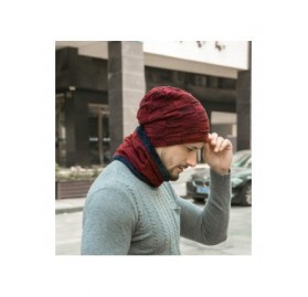 Skullies & Beanies Winter Beanie Hat Scarf Set- Unisex Warm Hat- Thick Fleece Lined Winter Knit Hat - Wine Red - CF18Z93GQQC ...
