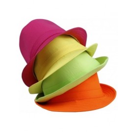 Fedoras Neon Summer Straw Boho Fedora Panama Hat Sun Men Golf Visor - Orange - CG11WVAX0HX $29.04