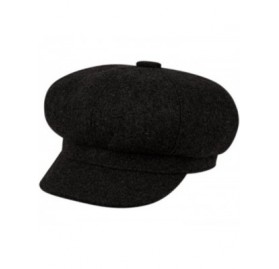 Newsboy Caps 100% Wool 8 Panel Spitfire Newsboy Irish Cap Hat - Black - C112MZSEN6E $14.84
