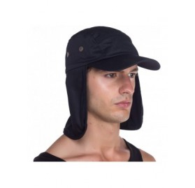 Sun Hats Fishing Sun Cap UV Protection - Ear Neck Flap Hat - Black - CX182S7RQYW $14.06
