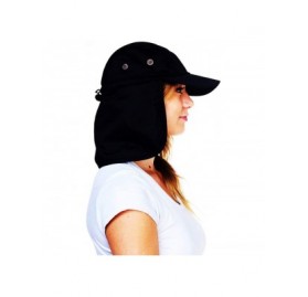 Sun Hats Fishing Sun Cap UV Protection - Ear Neck Flap Hat - Black - CX182S7RQYW $14.06