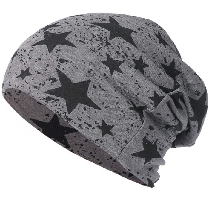 Skullies & Beanies New Style Star Warm Crochet Winter Knit Ski Beanie Skull Slouchy Caps Hat for Men Women (Dark Gray) - C818...