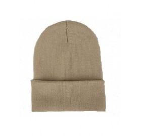 Skullies & Beanies Unisex Cuff Warm Winter Hat Knit Plain Skull Beanie Toboggan Knit Hat/Cap - Beige - C118ARHS757 $11.63
