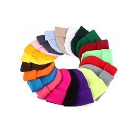 Skullies & Beanies Unisex Cuff Warm Winter Hat Knit Plain Skull Beanie Toboggan Knit Hat/Cap - Beige - C118ARHS757 $11.63
