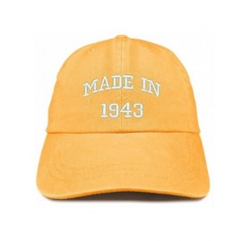 Baseball Caps Made in 1943 Text Embroidered 77th Birthday Washed Cap - Mango - CJ18C7I3006 $13.35