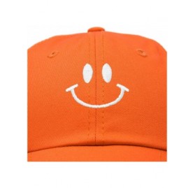 Baseball Caps Smile Baseball Cap Smiling Face Happy Dad Hat Men Women Teens - Orange - CM18SKW4ZMX $15.71
