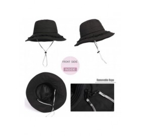 Sun Hats Beach Hats for Women Sun Hat Summer UPF 50+ UV Fishing Protection Beach Hat Foldable Wide Brim Cap - Black a - CA18O...