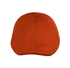 Newsboy Caps Mens 6pannel Duck Bill Curved Ivy Drivers Hat One Size(Elastic Band Closure) - Orange - CT196UEGZW7 $17.90