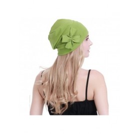 Skullies & Beanies Cotton Chemo Turbans Headwear Beanie Hat Cap for Women Cancer Patient Hairloss - Cotton Fruit Green - CW19...