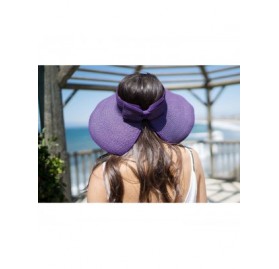 Sun Hats Lullaby Women's UPF 50+ Packable Wide Brim Roll-Up Sun Visor Beach Straw Hat - Purple - C618425RCDD $12.73