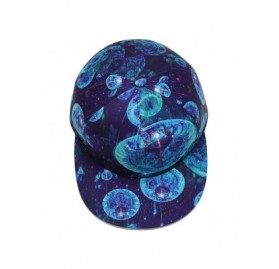 Baseball Caps Purple Galaxy Snapback Hat Unisex Trucker Hat Hip Hop Plaid Flat Bill Brim Adjustable Baseball Cap - Blue - CK1...