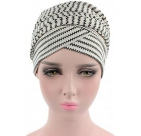 Skullies & Beanies Women's Muslim Print Elastic Scarf Hat Stretch Turban Head Scarves Headwear for Cancer Chemo - F - CC18DA8...