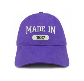 Baseball Caps Made in 1927 Embroidered 93rd Birthday Brushed Cotton Cap - Purple - CZ18C9DWL83 $18.33