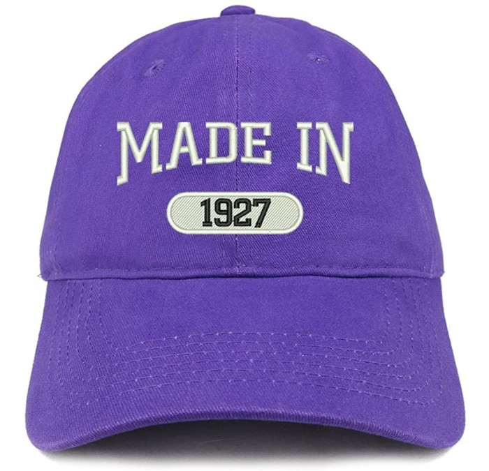 Baseball Caps Made in 1927 Embroidered 93rd Birthday Brushed Cotton Cap - Purple - CZ18C9DWL83 $33.17