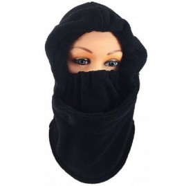 Balaclavas ICON Sportswear Unisex Fleece Balaclava Ski Snowboard Hood Hooded Face Mask Wind Protector Neck Warmer (Black) - C...