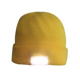 Skullies & Beanies 5 LED Knit Flash Light Beanie Hat Cap for Night Fishing Camping Handyman Working - Yellow - CB12O17T1P6 $1...
