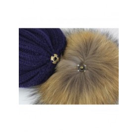 Skullies & Beanies Knit Hat for Womens Girls Fleece Winter Slouchy Beanie Hat with Real Raccon Fox Fur Pom Pom - Style02 Hot ...