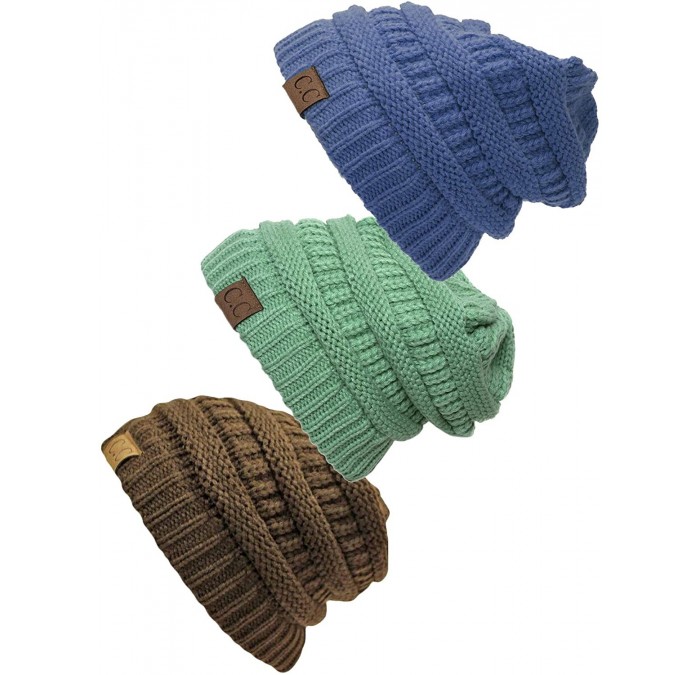 Skullies & Beanies Women's 3-Pack Knit Beanie Cap Hat - C918LR95XOZ $19.99