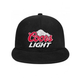 Baseball Caps Coors-Light-original-3D-logo- Mesh Flat Brim Baseball Cap Cute Adjustable Athletic Hat - Black-18 - CF18W62QTGH...