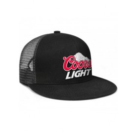 Baseball Caps Coors-Light-original-3D-logo- Mesh Flat Brim Baseball Cap Cute Adjustable Athletic Hat - Black-18 - CF18W62QTGH...