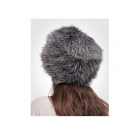 Bomber Hats Russian Faux Fur Hat for Women - Like Real Fur - Comfy Cossack Style - Grey Raccoon - CJ18IZWQ5LT $25.62