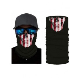 Balaclavas USA Flag Print Seamless Bandana Rave Headband Headwear Balaclava Head Wrap Scarf Neck - Red Skull - CX198RQX3YE $9.71