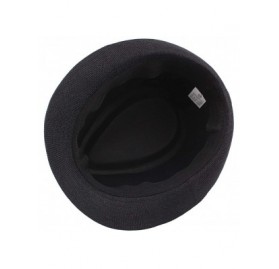 Fedoras Mens Summer Linen Sewn Hat-Breathable Linen Porkpie Hat Stingy Brim Cap - Coffee - CR18QALKZCE $8.32