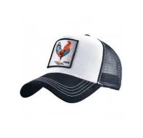 Baseball Caps Unisex Animal Mesh Trucker Hat Snapback Square Patch Baseball Caps - Black White Cock - CN18RL9CM8G $15.43