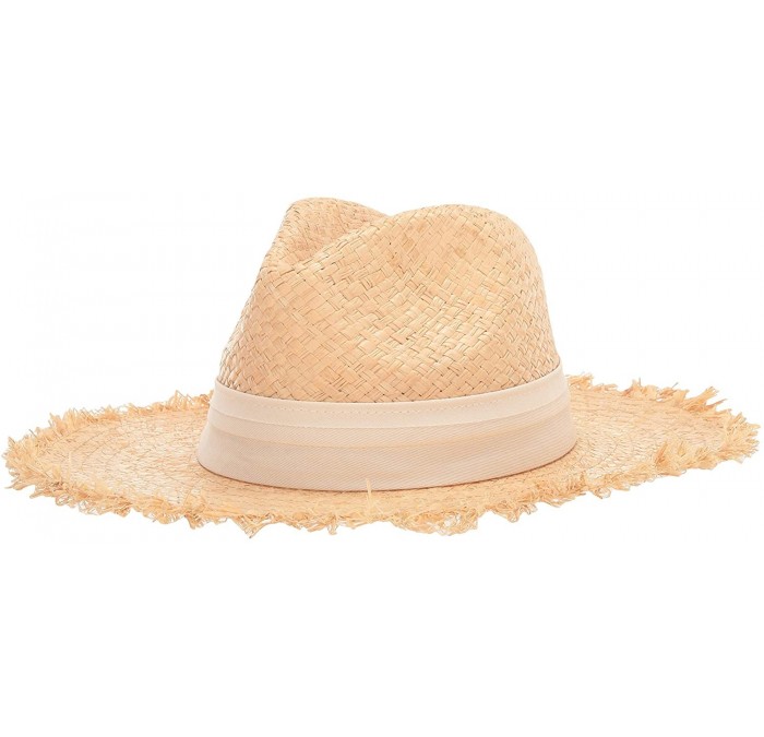 Sun Hats Women's Trilby Wide Brim Boater Hat - Chalk - CK18O00MWO6 $52.82
