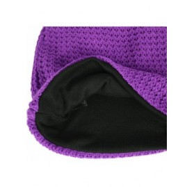 Berets Women's Knit Slouchy Beanie Baggy Skull Cap Turban Winter Summer Beret Hat - Solid Purple - CS18UDTXGTI $12.33