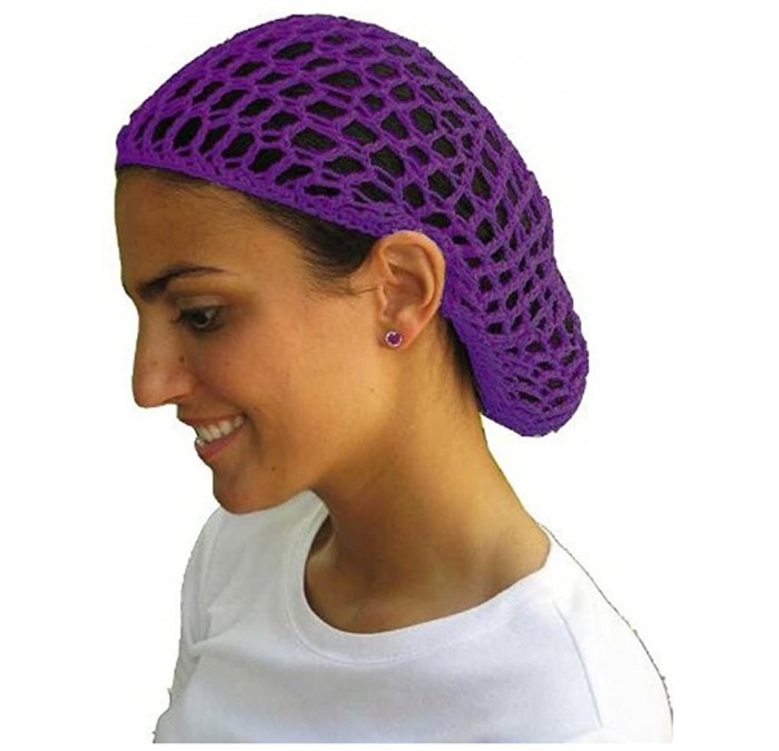 Skullies & Beanies THICK HAIR NETS CROCHET BEANIE SKULL CAP HAT- Purple - CE1154H7OT1 $10.37