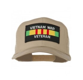 Baseball Caps Vietnam War Veteran Patched Mesh Cap - Khaki - CP11Q3SSH5Z $16.75