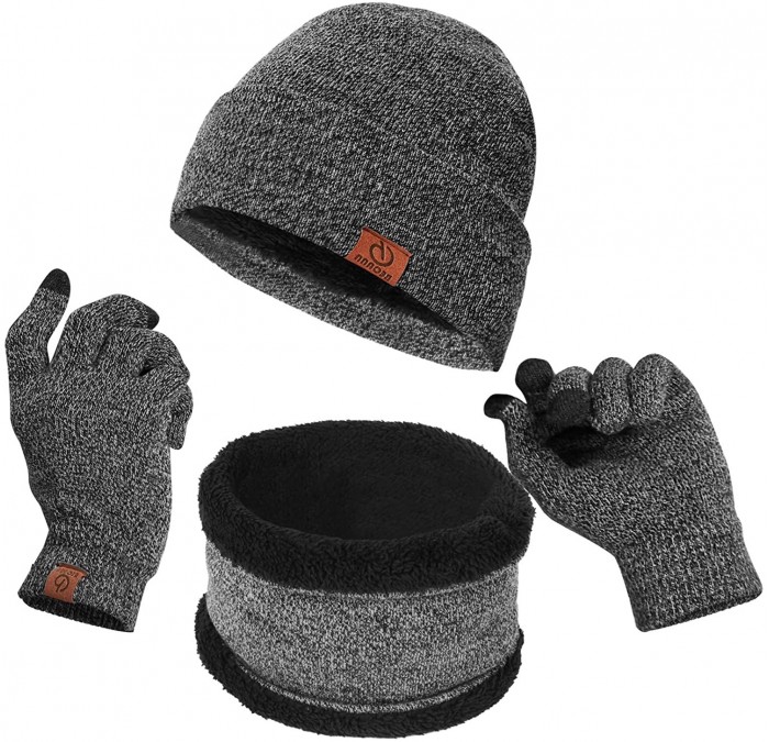 Skullies & Beanies BeCann Winter Beanie Screen Gloves - Gray - CM18WKOK92Q $41.26