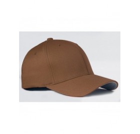 Baseball Caps 5001 Flexfit 6-Panel Structured Mid-Profile Cap S/M Brown - CG113MH4WWR $16.19
