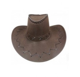 Cowboy Hats Mens Womens Cowboy Cowgirl Hat Whipstitched Felt Chin Strap - Dark Brown - CN18E8IUATK $18.73