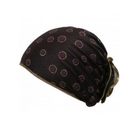 Headbands Beautiful Metallic Turban-style Head Wrap - Gold and Purple Spots - CA184W6D04M $11.29