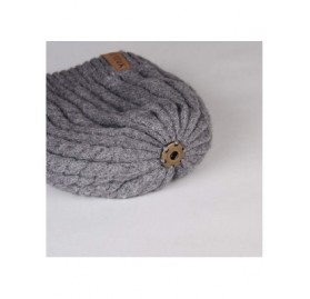 Sun Hats Winter Beanie for Women Warm Knit Bobble Skull Cap Big Fur Pom Pom Hats for Women - 05 Grey With Grey Pom - C21855D3...